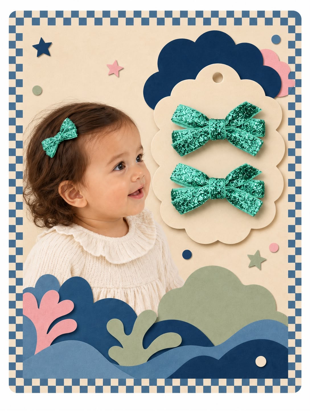 Miniloo green hair band - 2 pcs